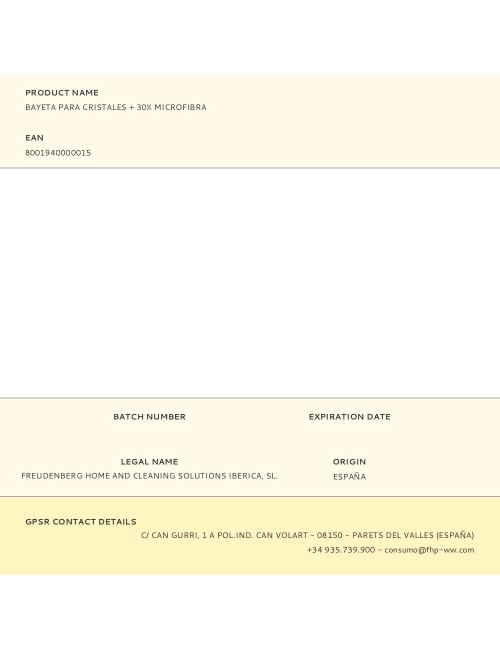 Bayeta para cristales + 30% microfibra