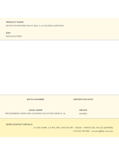 Bayeta microfibra multi roll 1 ud colores surtidos