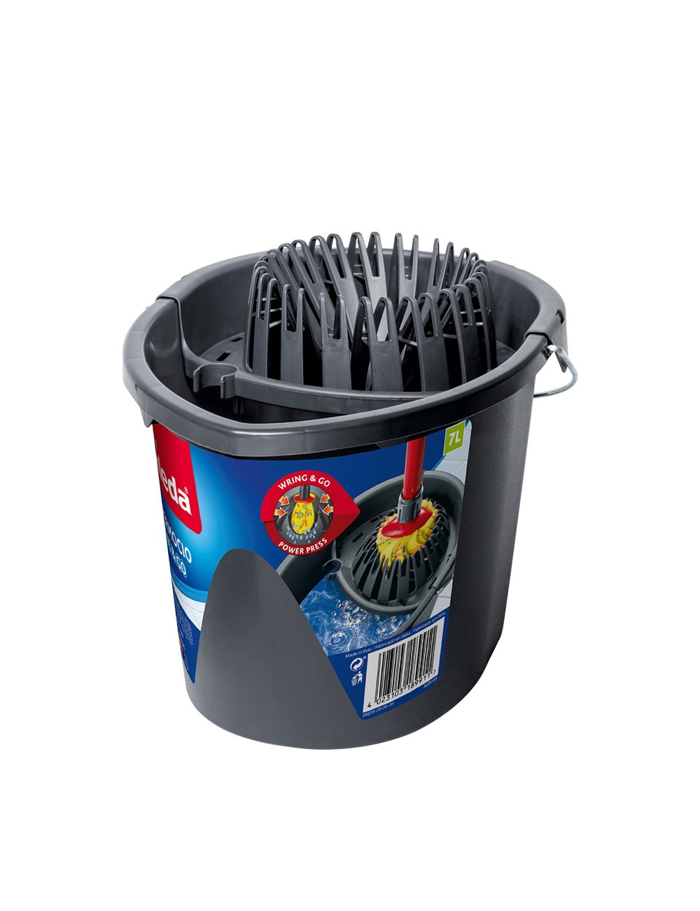 Cubo gris wring and go 7 l