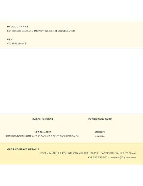 Estropajo de acero inoxidable glitzi colores 2 uds