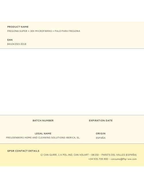 Fregona super + 30% microfibras + palo para fregona