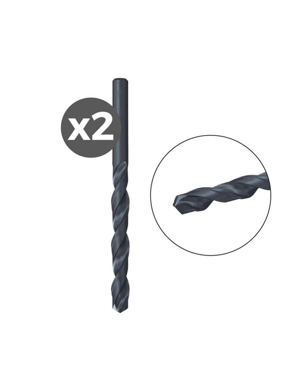 Broca para metal hss-r din 338, 2 uds, ø2,00 x 24/49 mm