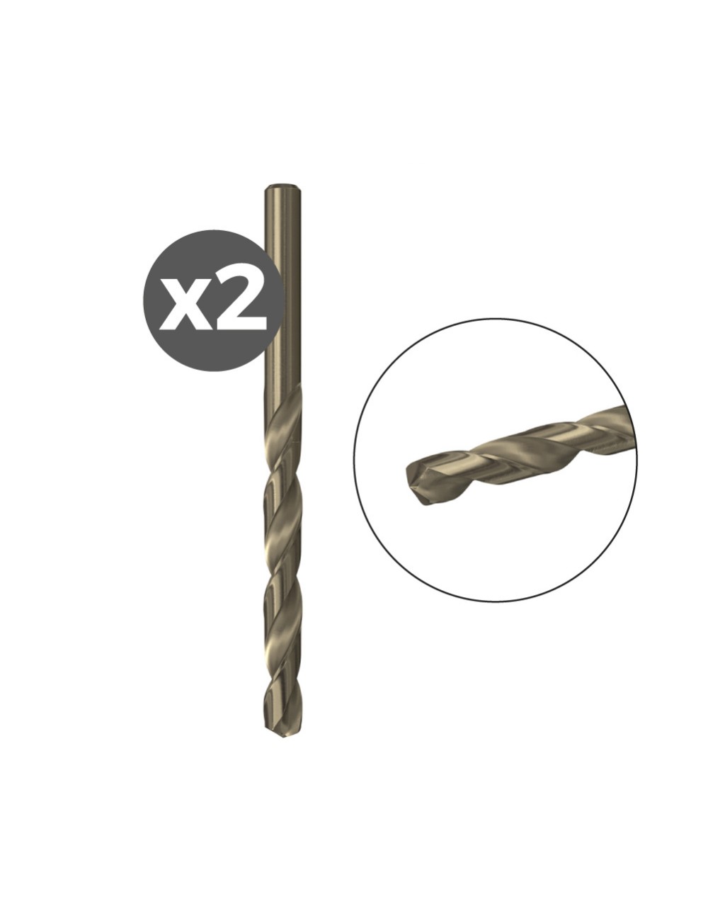 Broca para metal hss-co, 2 uds, ø4,00 x 43/75 mm