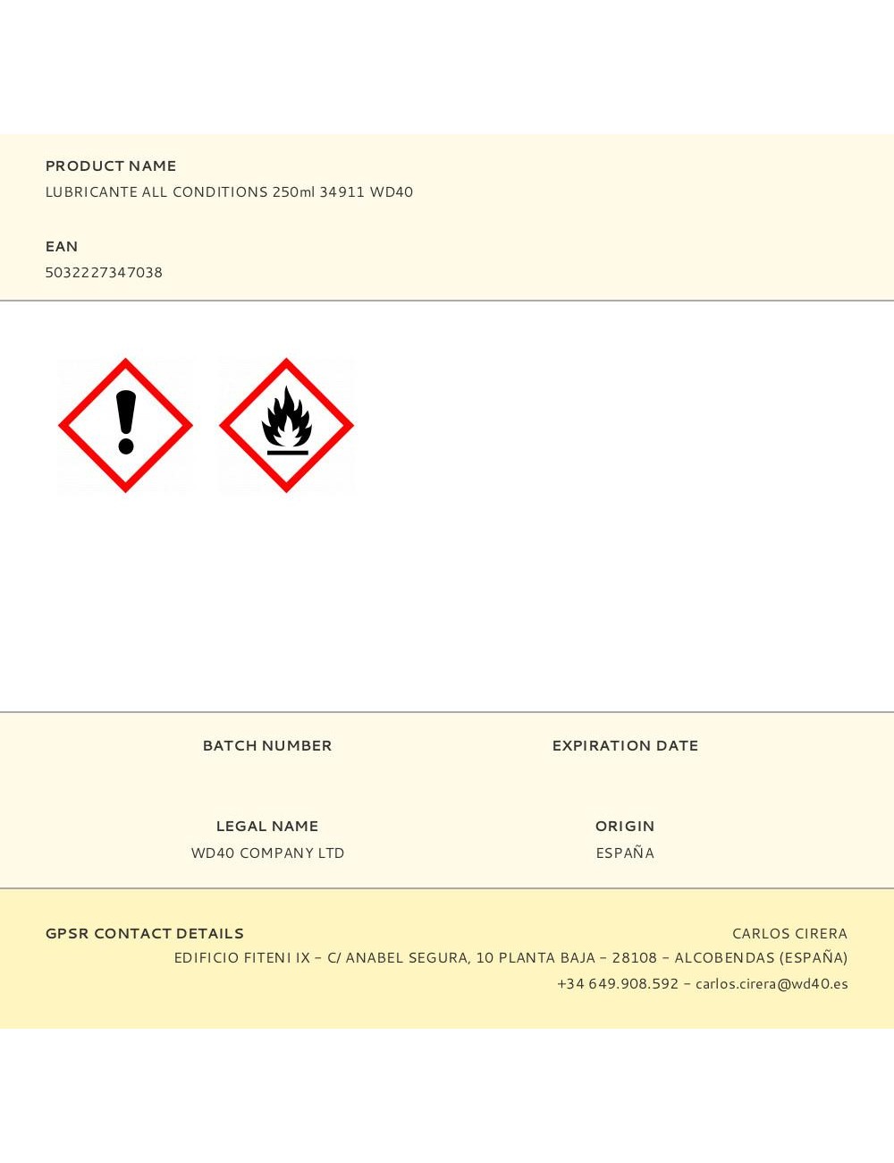 Lubricante all conditions specialist 250 ml