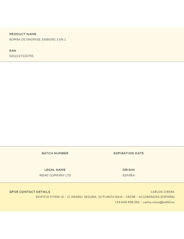 Bomba de engrase 33080/82 3 en 1