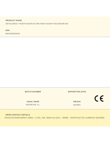 Antiacaros y purificador de aire para hogar r 502 radarcan