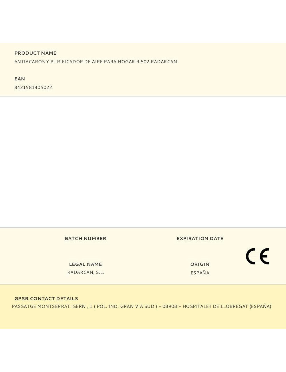 Antiacaros y purificador de aire para hogar r 502 radarcan
