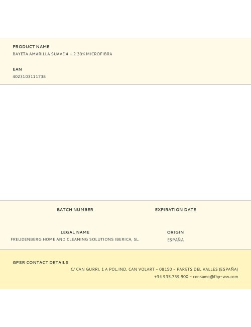 Bayeta amarilla suave 4 + 2 30% microfibra