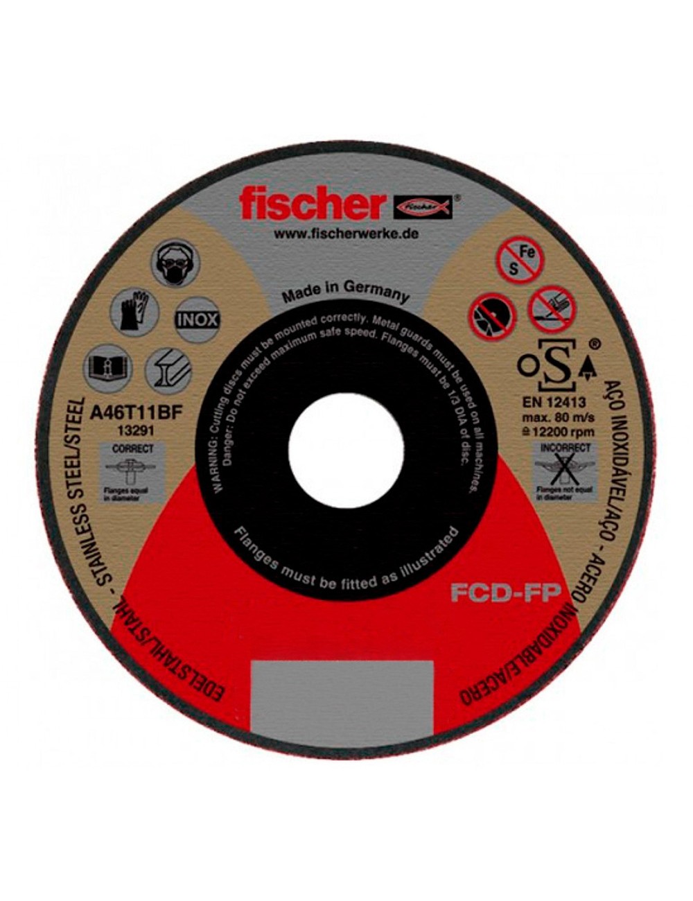 Disco corte fcd-fp para metales plus ø115 x 1,0 x 22,23 mm