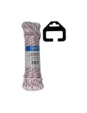 Cuerda trenzada blanca con pintas nylon, calibre 6 mm x 10 m