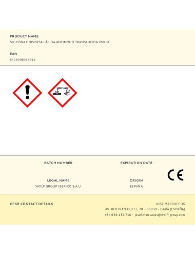 Silicona universal ácida antimoho translucida 280 ml