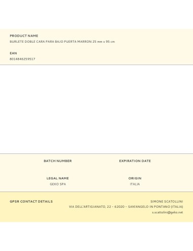 Burlete doble cara para bajo puerta marrón 25 mm x 95 cm