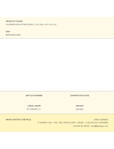 Cajonera multifuncional l 23l 39,6 x 39 x 21,3 cm