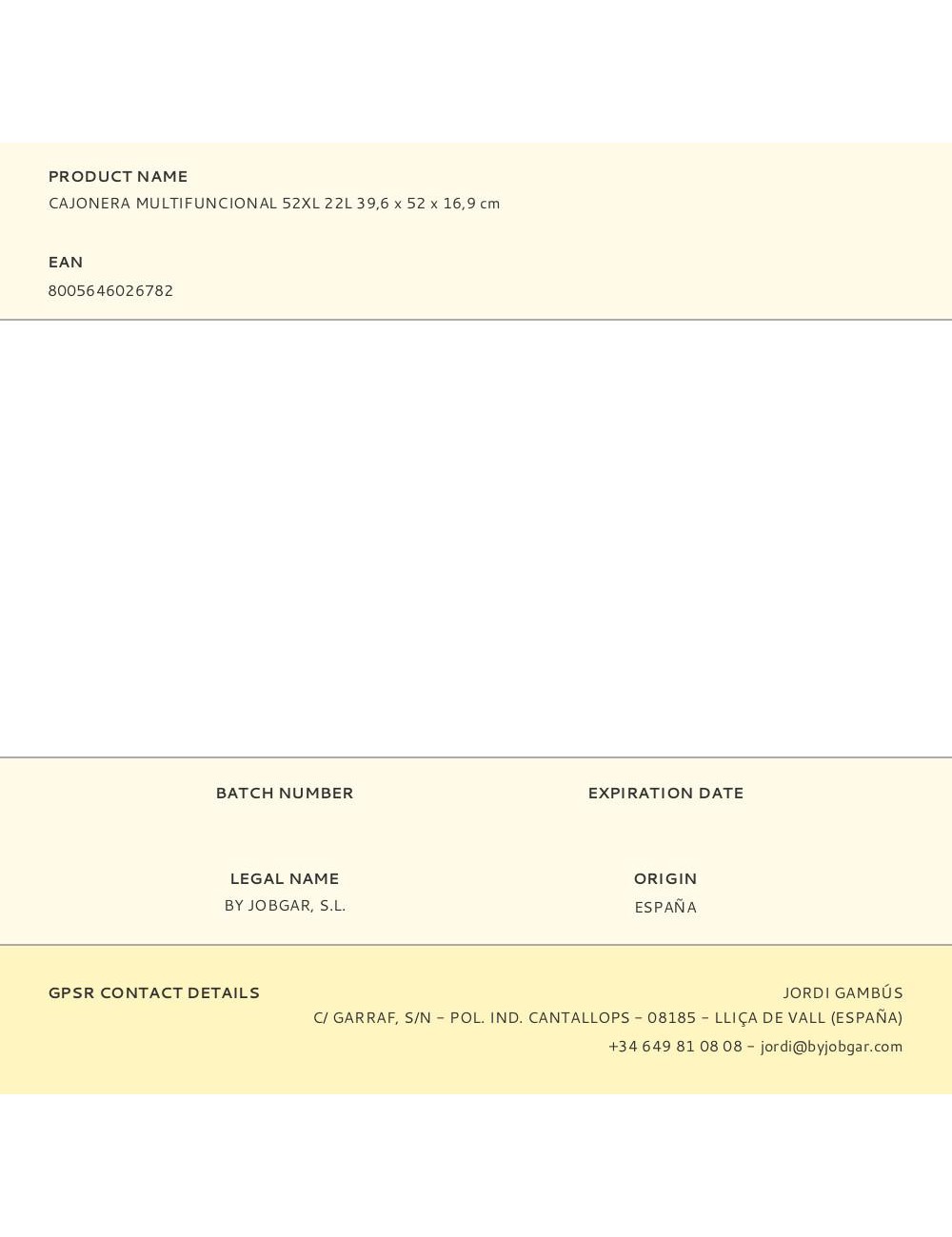 Cajonera multifuncional 52xl 22l 39,6 x 52 x 16,9 cm