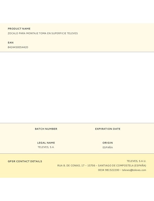 Zocalo para montaje toma en superficie televes