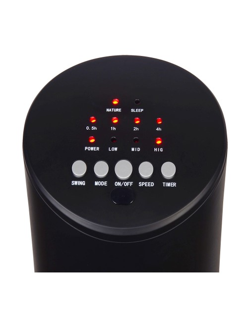 Ventilador de torre. potencia: 60 w 54,8 db, mando a distancia, negro 28 x 78,3 cm