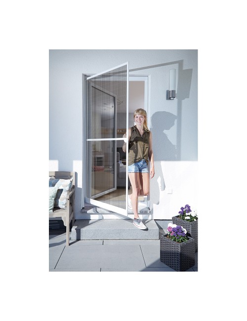 Puerta mosquitera abatible basic blanco 100 x 210 cm