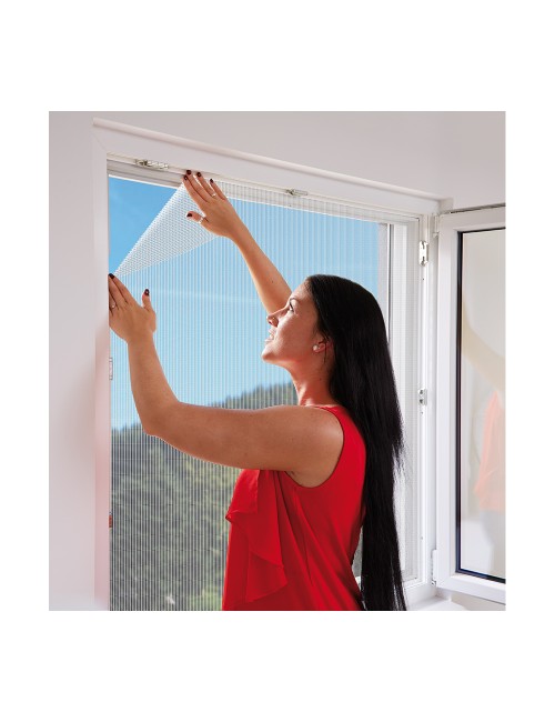 Mosquitera malla con cierre de gancho y bucle blanca 130 x 150 cm