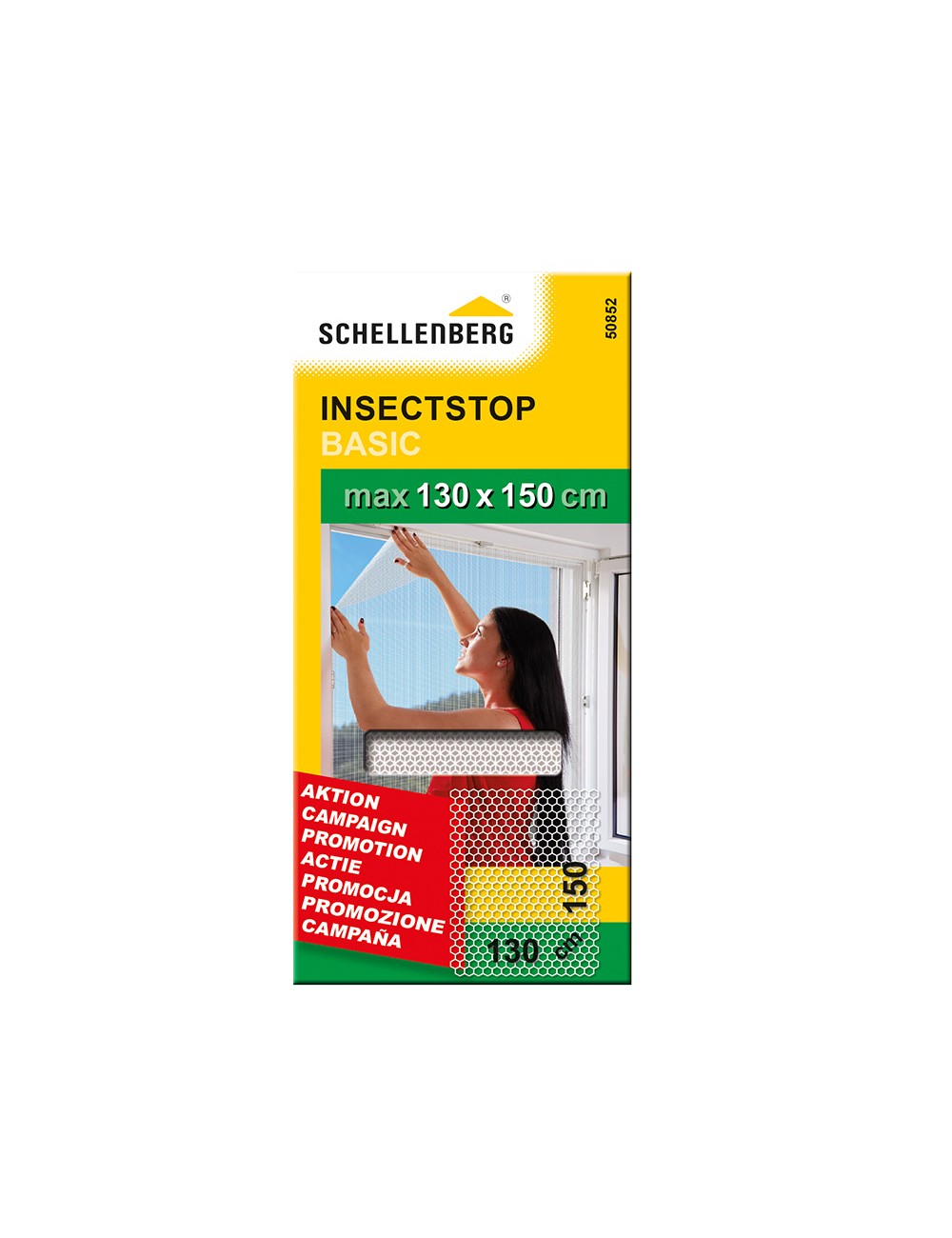 Mosquitera malla con cierre de gancho y bucle blanca 130 x 150 cm