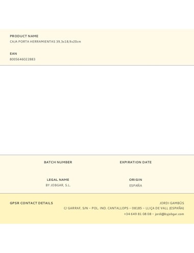 Caja de herramientas 39,3 x 18,9 x 20 cm