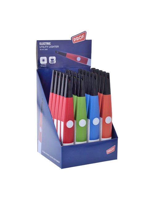 Encendedor multichispa 23,7x3,3x2,7cm colores surtidos funciona con 2xaa (incluidas) euro/u