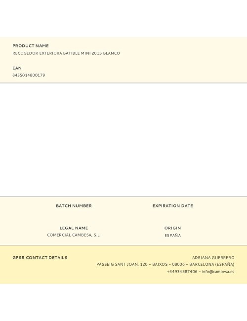 Recogedor exteriora batible mini 2015 blanco