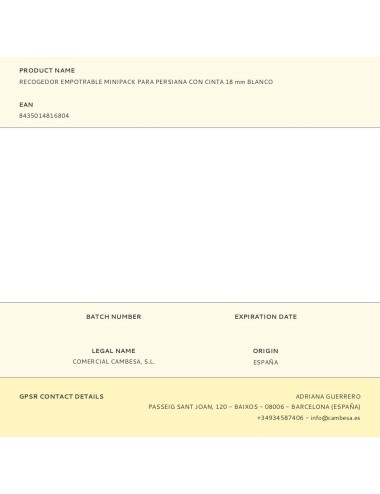 Recogedor empotrable minipack para persiana con cinta 18 mm blanco