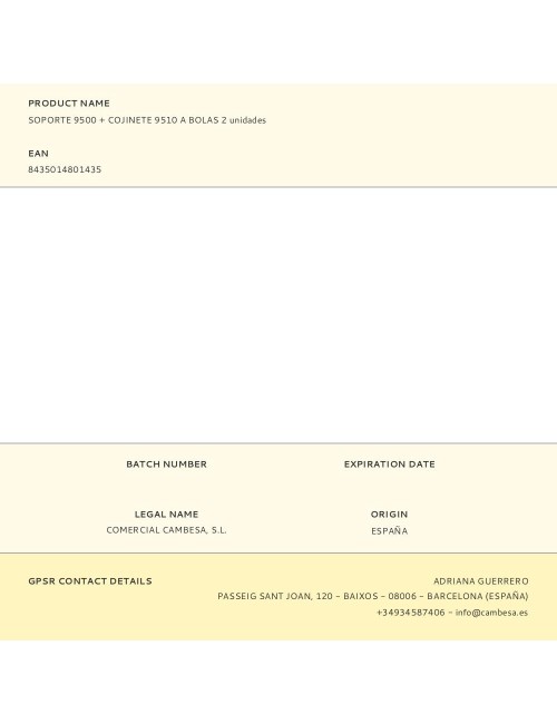 Soporte 9500 + cojinete 9510 a bolas 2 unidades