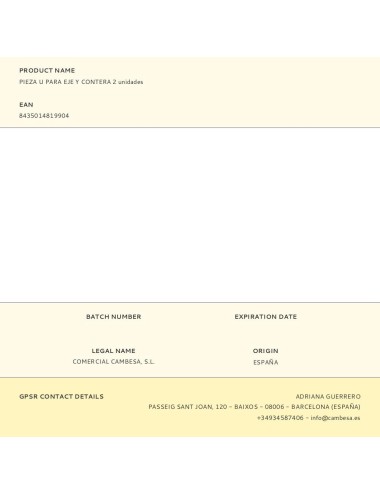 Pieza u para eje y contera 2 unidades