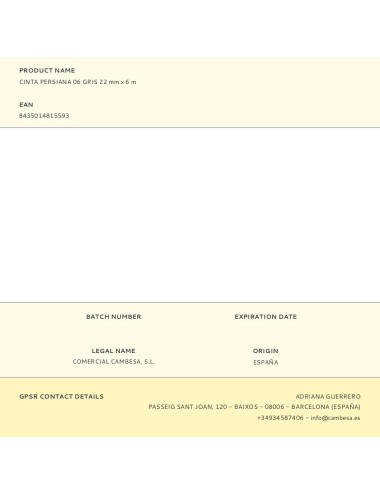 Cinta persiana 06 gris 22 mm x 6 m