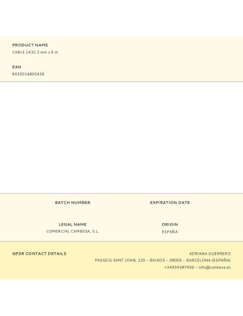 Cable 1432 2 mm x 6 m