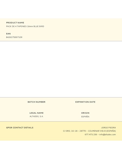 Pack de 4 tapones 16mm blue bird