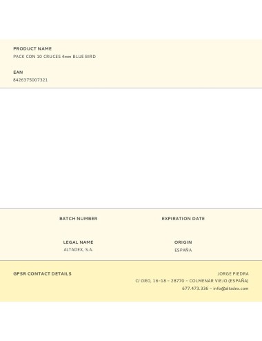 Pack con 10 cruces 4mm blue bird