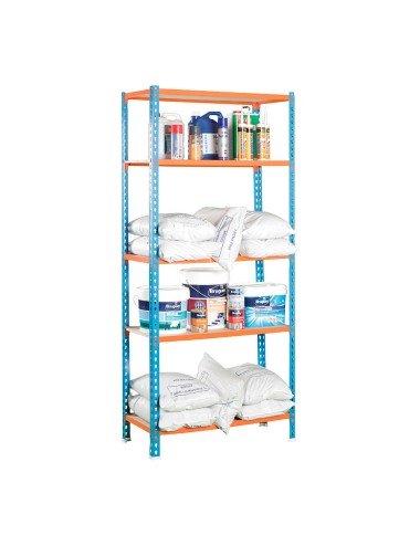 Estanteria metalica sin tornillos con aglomerado maderclick 5/400 simon rack