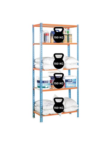 Estanteria metalica sin tornillos con aglomerado maderclick 5/400 simon rack