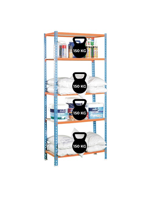 Estanteria metalica sin tornillos con aglomerado maderclick 5/400 simon rack