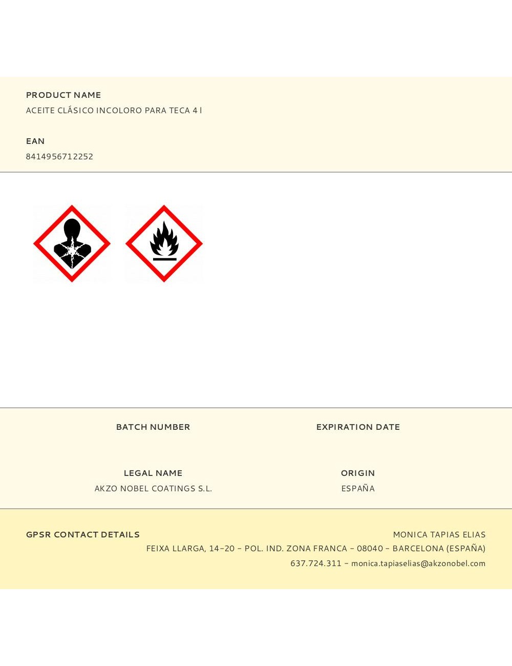 Aceite clásico para teca incoloro 4 l