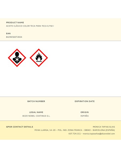 Aceite clásico para teca color teca 750 ml