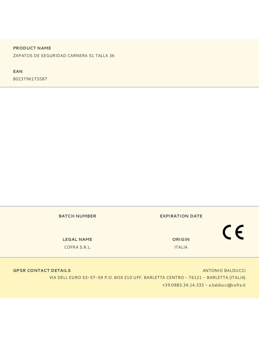 Zapatos de seguridad carnera s1 talla 36