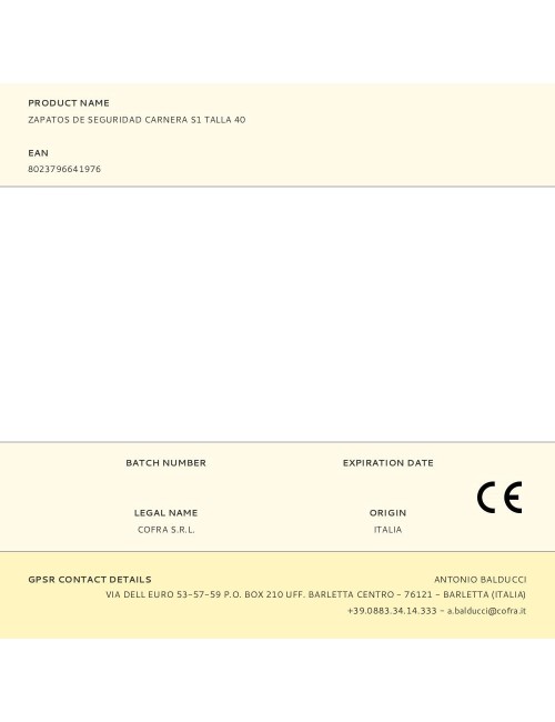 Zapatos de seguridad carnera s1 talla 40