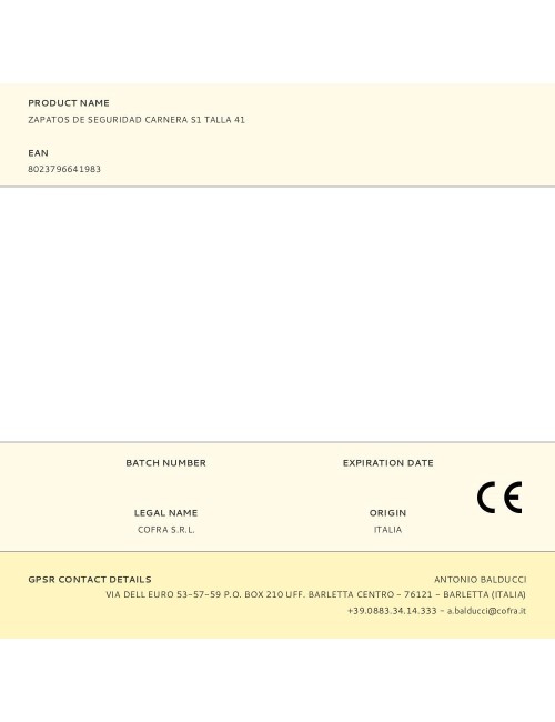 Zapatos de seguridad carnera s1 talla 41