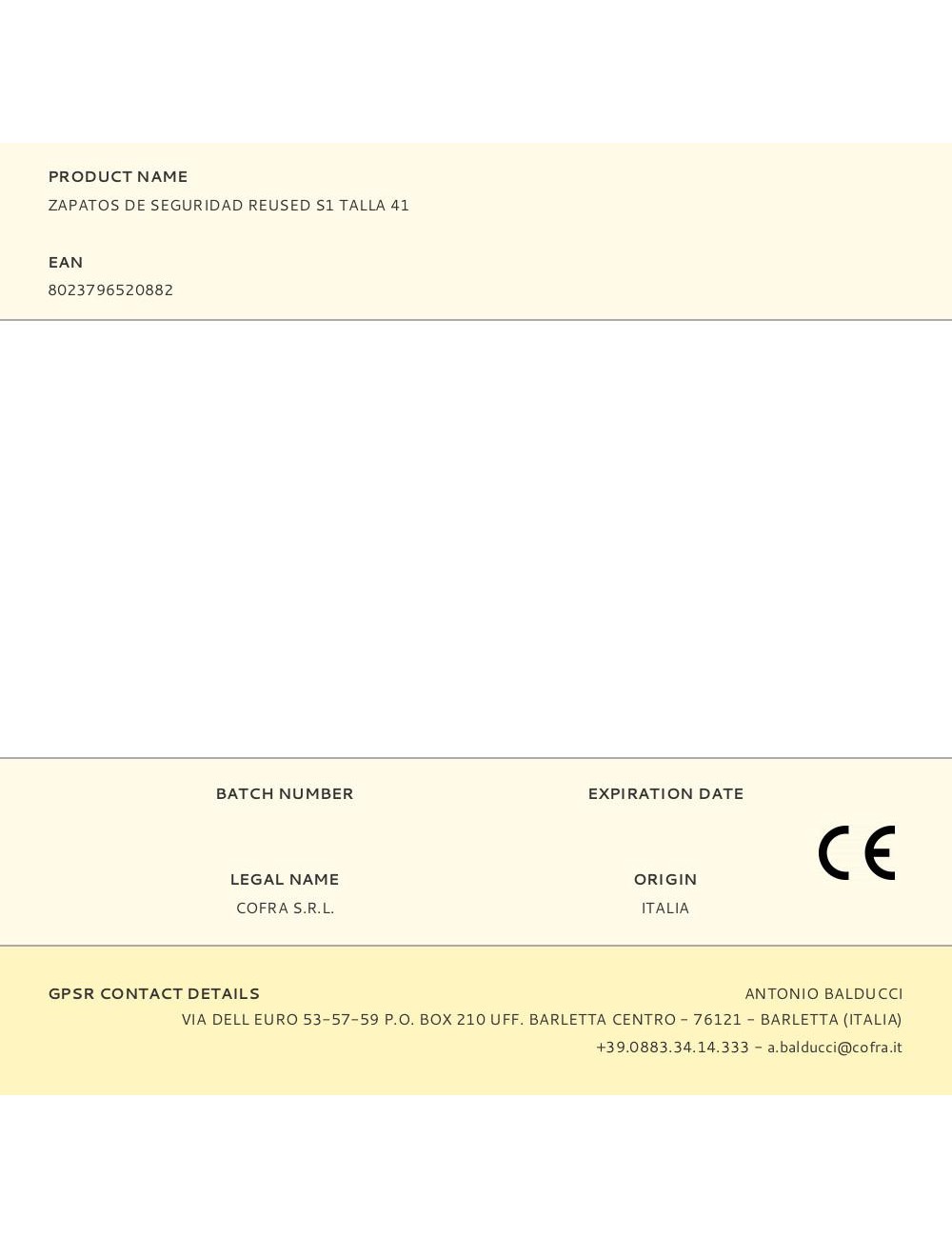 Zapatos de seguridad reused s1 talla 41