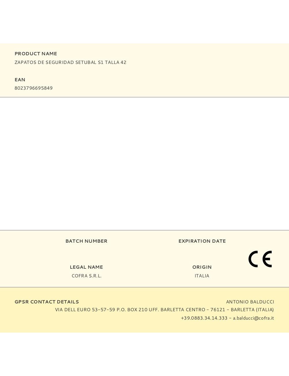 Zapatos de seguridad setubal s1 talla 42