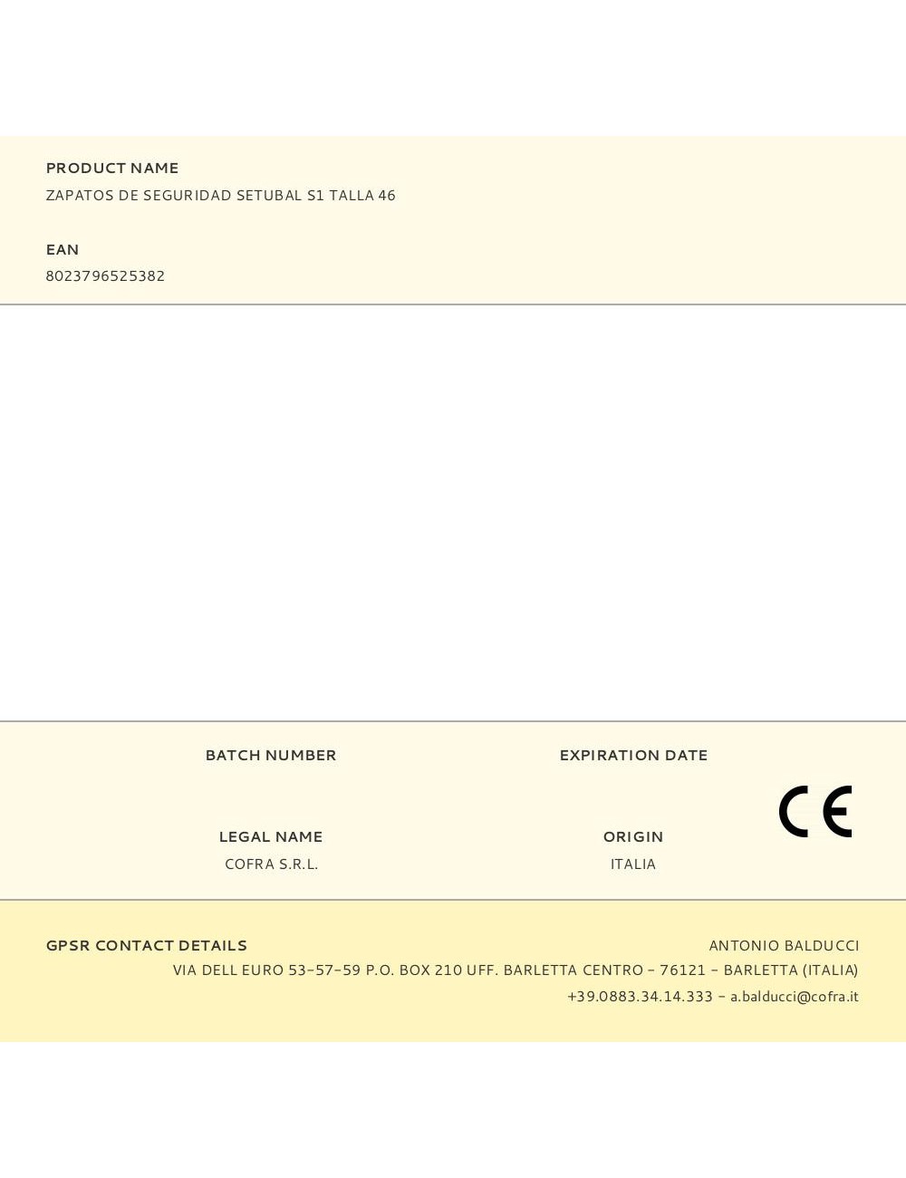 Zapatos de seguridad setubal s1 talla 46