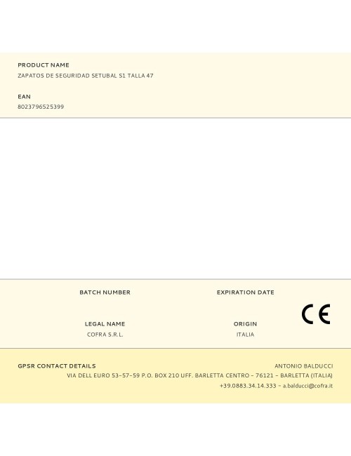 Zapatos de seguridad setubal s1 talla 47