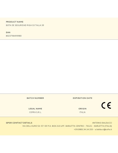 Bota de seguridad riga s3 talla 39