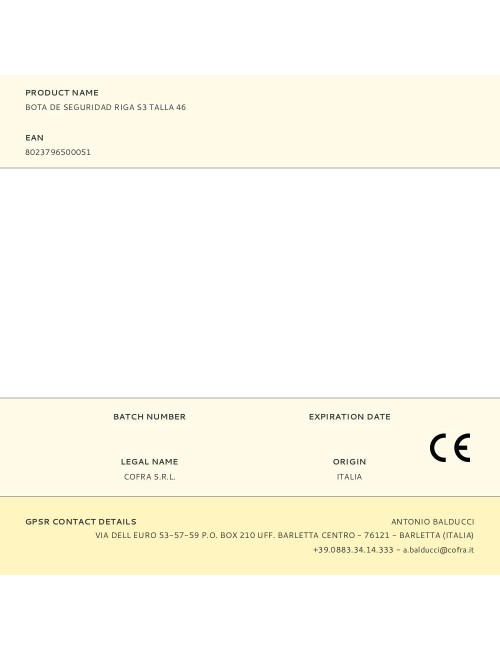 Bota de seguridad riga s3 talla 46