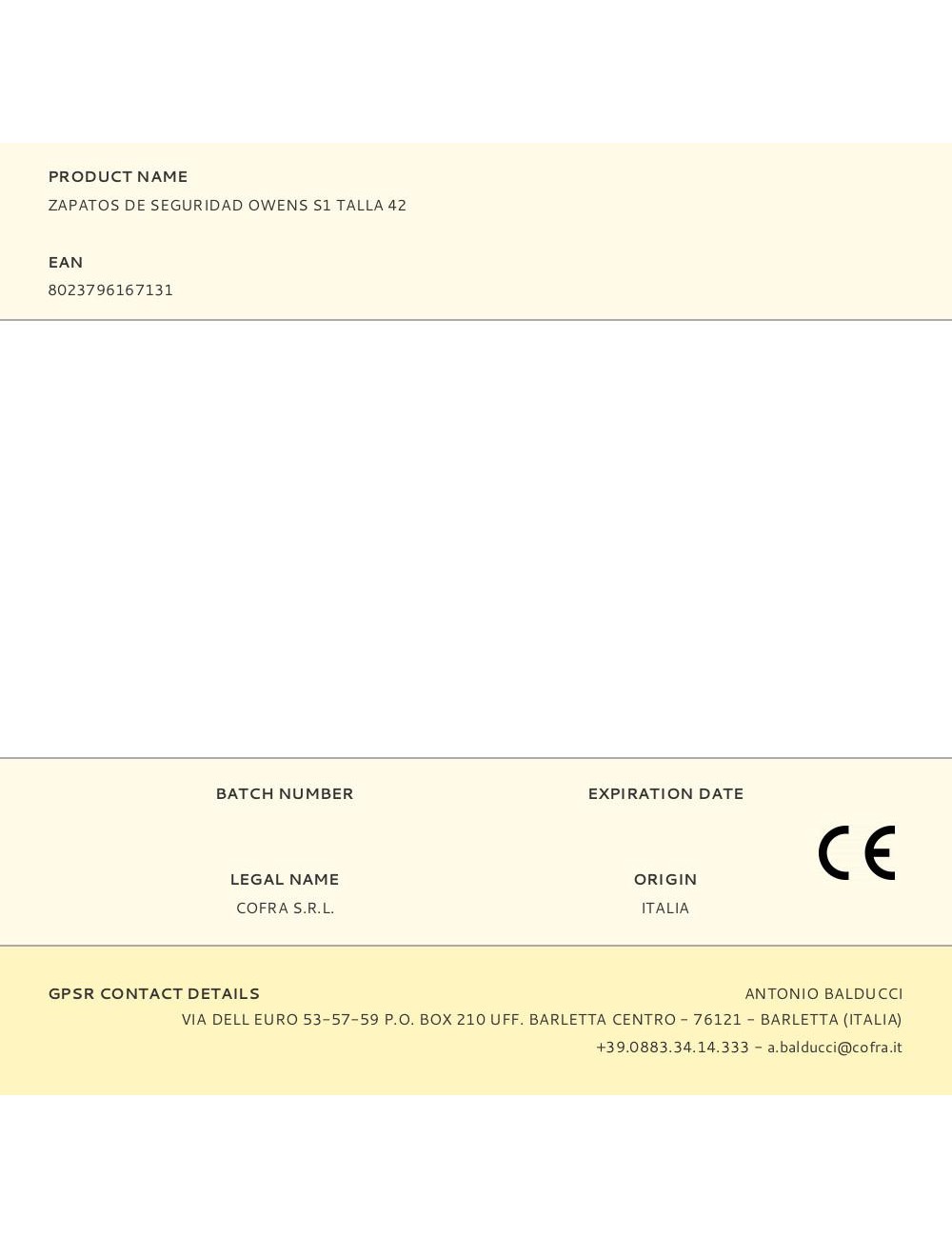 Zapatos de seguridad owens s1 talla 42