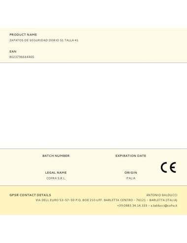 Zapatos de seguridad dorio s1 talla 41