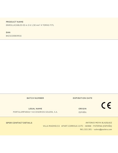 Enrollacables 03 m 3 g 1,50 mm 4 tomas t/tl